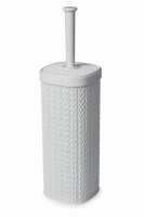 Blue Lace Design Toilet Brush - White