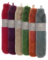 Country Club Long Hot Water Bottles with Super Luxury Faux Fur Cover - Assorted Colours