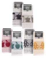 Country Club Jacquard Border Design Tea Towels - Assorted