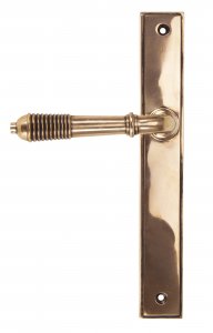 Polished Bronze Reeded Slimline Lever Latch