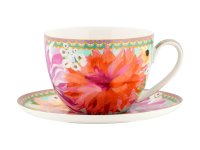 Maxwell & Williams Teas & C's Dahlia Daze Breakfast Cup & Saucer 400ml Sky