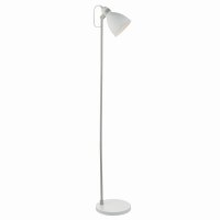 Dar Frederick Task Floor Lamp White & Satin Chrome