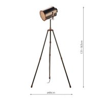 Jake Task Floor Lamp Antique Silver And Copper