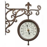 Outside In York Station Wall Clock & Thermometer 5.5in