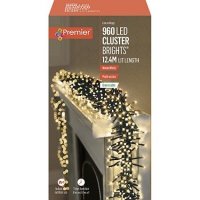 Premier Decorations ClusterBrights Multi-Action 960 LED with Green Cable - Warm White