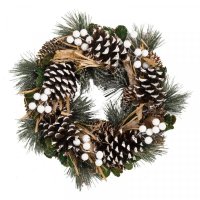 Three Kings Festive Natural Decor MistlePine Wreath 30cm