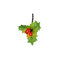 Premier Decorations Holly Garland 2.8M with 40 Red Berry Lights