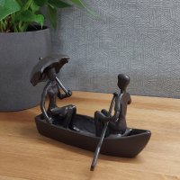 ROMANTIC BOAT TRIP Elur Iron Figurine 11cm Grey Shimmer