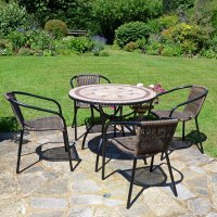 RICHMOND 91cm Patio with 4 SAN REMO Chairs Set