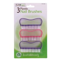 Health & Beauty 3pc Plastic Nail Brushes