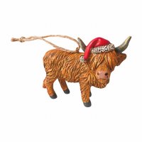 Giftware Trading 9cm Standing Highland Cow Tree Decoration