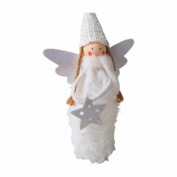 Giftware Trading Fabric Angel Tree Topper 28cm - Silver