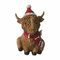 Giftware Trading Sitting Highland Cow 10 x 12.5cm