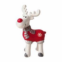 Giftware Trading Standing Reindeer with Sweater 9.7 x 16.2cm