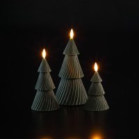 Noma Christmas Tree Wax Candle Lights (Set of 3) - Green