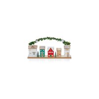 Premier Decorations Lit Christmas House Scene with Garland 40cm