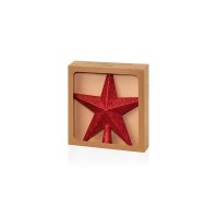 Premier Decorations Tree Top Star with Glitter Finish 20cm - Red