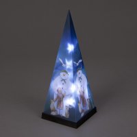 SnowTime Battery Operated Laser Pyramid 35cm - The Snowman and Friends