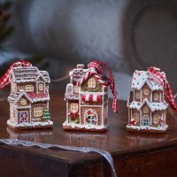 Three Kings Resin Gingerbread TownHouse Pendant - Assorted