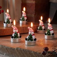 Three Kings Christmas Tealight Candles (Set of 6) - Snowman