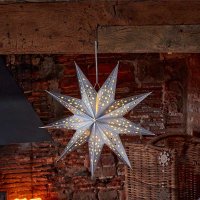 Three Kings InLit Origami Star 50cm - Silver