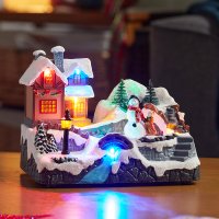 Three Kings Animated Villages LampLit SnowScene