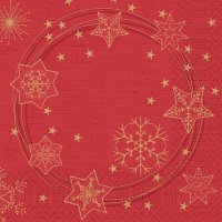 Duni Christmas Napkins 33cm (Pack of 20) - Star Shine Red