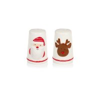 Premier Decorations Ceramic Santa & Rudolph Salt & Pepper Set