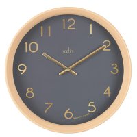 Acctim Upsilon Wall Clock Grey/Light Wood