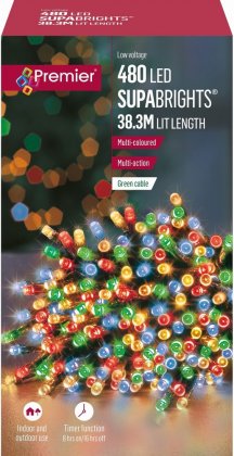 Premier Decorations SupaBrights Multi-Action 480 LED with Green Cable - Multicoloured