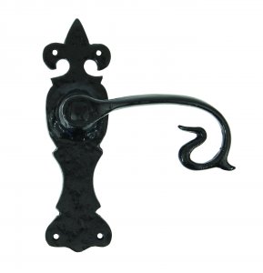 Black Curly Lever Latch Set