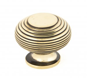 Aged Brass Beehive Cabinet Knob 40mm