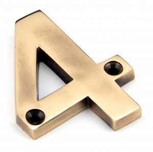 Polished Bronze Numeral 4