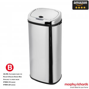 Morphy Richards 50L Square Sensor Bin Stainless Steel