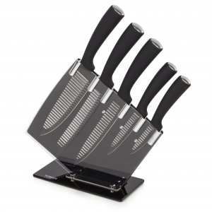 Tower 5 Piece Grooved Knife Set Black