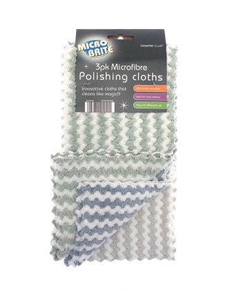 MICRO BRITE 3 Pack Microfibre Polishing Cloths