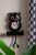 Karlsson Wall Clock Owl Pendulum - Black