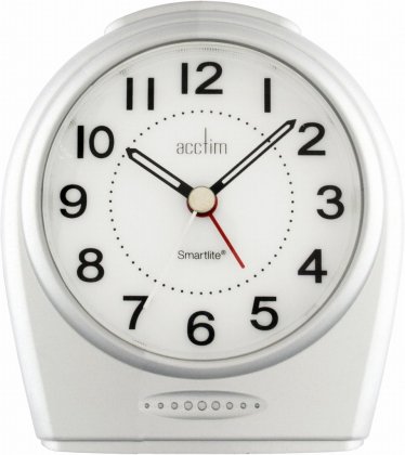 Acctim Astoria Smartlite Non-Ticking Alarm Clock - Silver