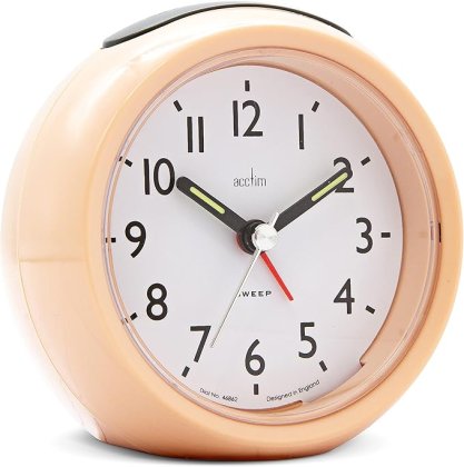 Acctim Grace Sweep Alarm Clock - Grapefriut