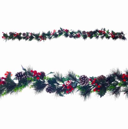 Sincere Floral Red Berry & Cone Garland 1.5M