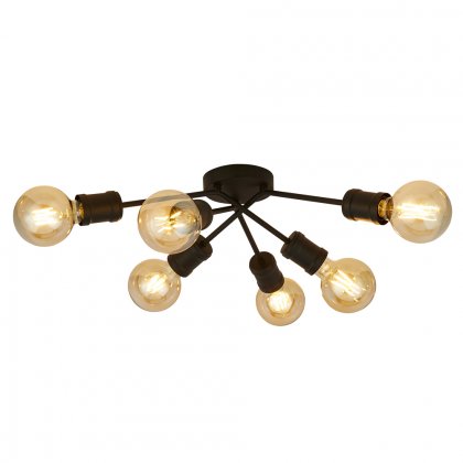 Searchlight Dance 6 Light Ceiling Light, Sand Black