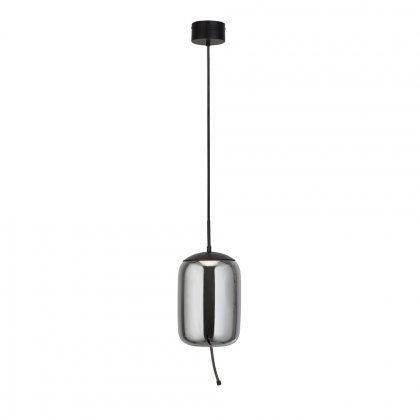 Searchlight Lisbon Led Pendant,Black And Smoked Glass