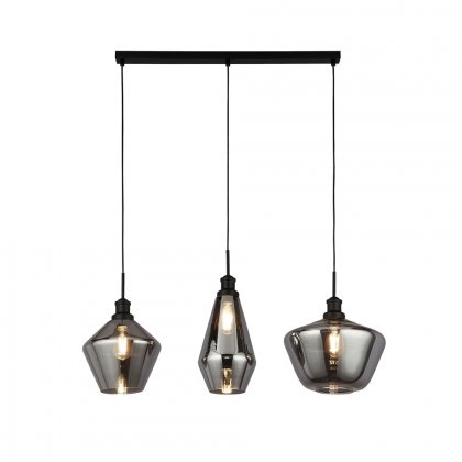 Searchlight Mia 3 Light Bar Pendant With 3 Styles Of Smoked Glass