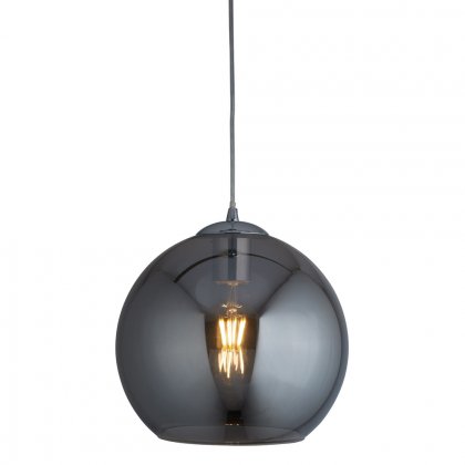 Searchlight Balls Round Pendant (30Cm Dia), Smoked Glass, Chrome