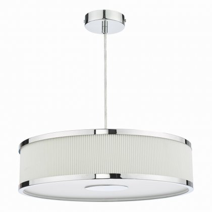 Alvaro 3 Light Single Pendant Polished Chrome Ivory