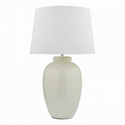 Luelle 1 Light Table Lamp Gloss Glazed Cream With Shade