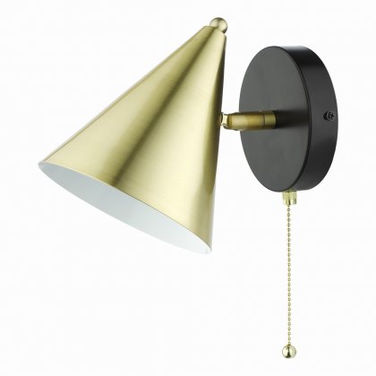 Branco 1 Light Wall Light Matt Black And Brass