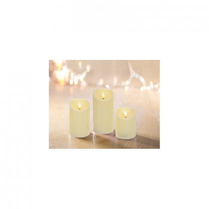 Premier Decorations FlickaBright Melted Edge Candles Cream (Set of 3)