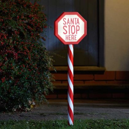 Three Kings Santa Stop Here Stake Light