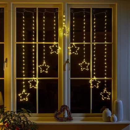 Three Kings Low Voltage Star Curtain Lights - Warm White